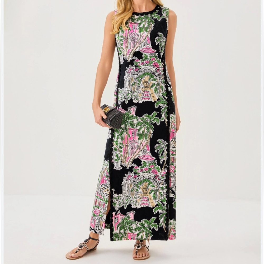 Lilly Pulitzer Darlene Stretch Maxi Shift Dress Size 10